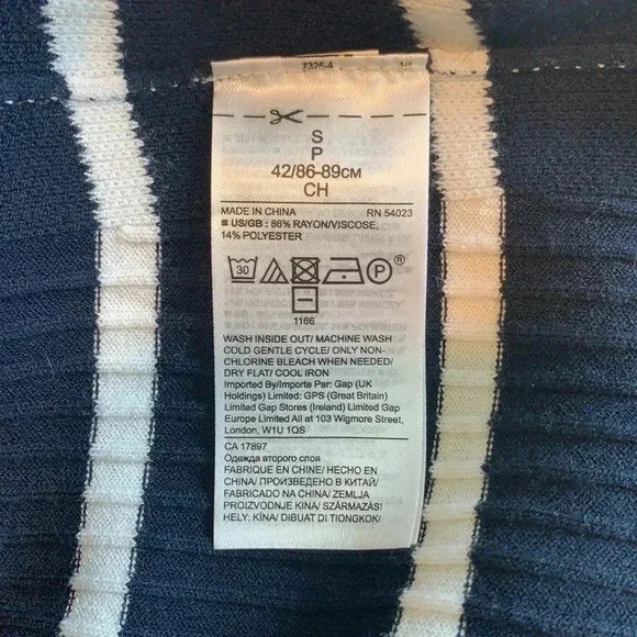 Banana Republic Navy and White ribbed knit dress size small - Picture 5 of 9